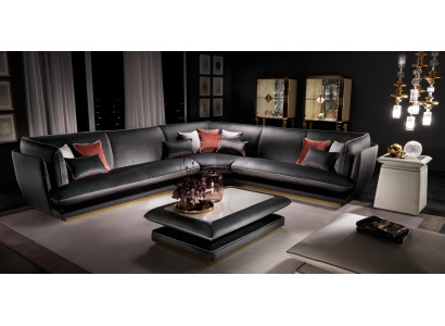 Sofa Couch Luxus Ecksofa Möbel Wohnzimmer Polster Design Textil arredoclassic