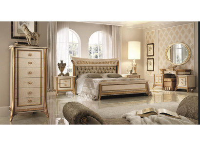 Schlafzimmer Set Bett Nachttisch Kommode Spiegel Hocker Neu 7tlg. Barock Rokoko