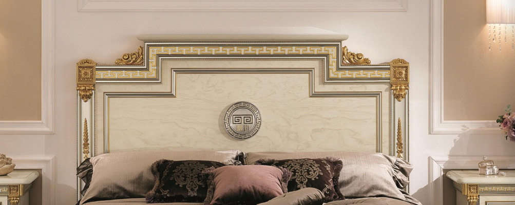 Klassisches Schlafzimmer Set Nachttische Bett Stil Holz Bett Italien Möbel 6tlg