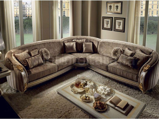 Sofa L-Form Ledersofa Couch Wohnlandschaft Garnitur Design Ecksofa arredoclassic