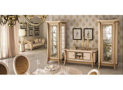 Wohnzimmermöbel Set Wohnzimmer Sideboard 2x Vitrine 3tlg. Wohnwand arredoclassic