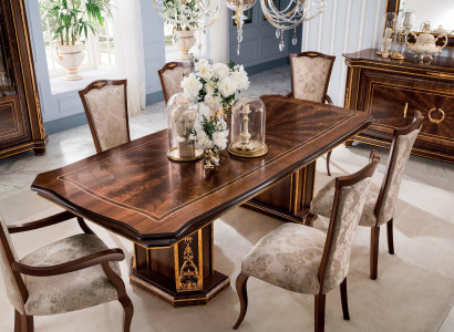 Möbel Tisch + 8x Stuhl Sets Esszimmer Garnitur Holz Komplett Barock