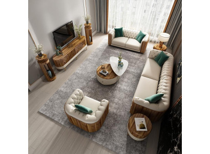 Sofagarnitur 4+2+1 Sitzer Wohnlandschaft Sofa Couch Polster Garnitur Sofas