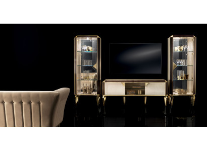 Wohnwand Set Vitrinen Vitrine Kommode Wohnzimmer Möbel Einrichtung Garnitur Set