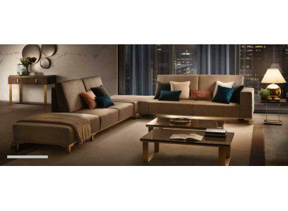 Wohnlandschaft Couch Polster Textil Stoff Leder Sitz Garnitur Eck Ecksofa L-Form