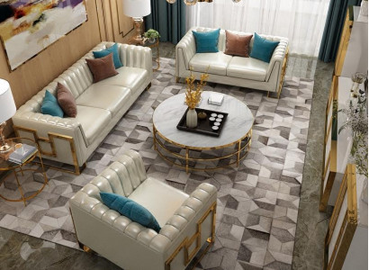 Luxus Möbel Sofagarnitur Couch Sofa Polster 3 2 1 Sitzer Couchtisch 4tlg