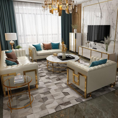 Luxus Möbel Sofagarnitur Couch Sofa Polster 3 2 1 Sitzer Couchtisch 4tlg