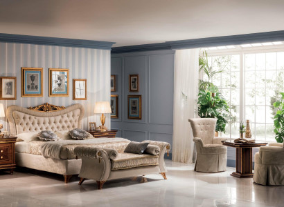 Doppelbett Bett 2x Nachttische Holz Design Betten Antik Stil Barock Rokoko Neu