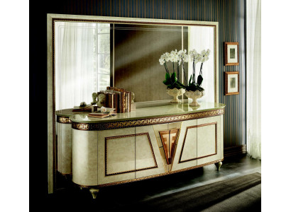 Spiegel Kommode Schrank Kommoden Anrichte Schlafzimmer Set Holz Antik Stil 2tlg