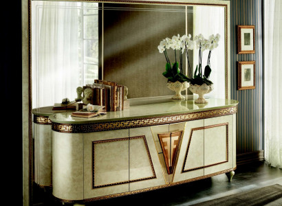 Spiegel Kommode Schrank Kommoden Anrichte Schlafzimmer Set Holz Antik Stil 2tlg