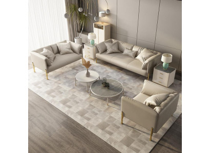 Sofagarnitur 321 Sitzer Set Design Sofas Couchen Leder Polster Relax