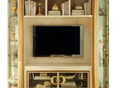 Wohnzimmer Anbau Medien Wand Fernsehwand Fernsehschrank Wohnwand Barock Rokoko