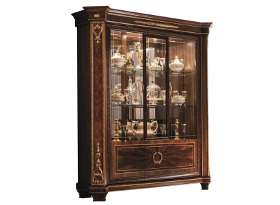 Vitrine Schrank Vitrinen Wohnzimmer Schau Schränke Design Rokoko Barock Holz neu