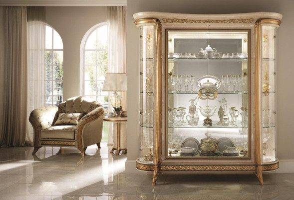 Vitrine Kommoden Vitrinen Kommodenschrank Glas Schrank Italien arredoclassic