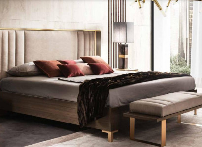 Modernes Schlafzimmer Set Bett Nachttisch Hocker 4tlg. Garnitur Gruppe