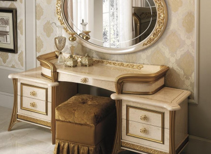 Schminktisch mit Spiegel Luxus Konsole Kommode Schlafzimmer Tisch Barock Rokoko