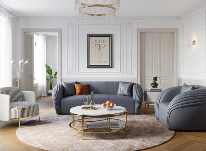 Wohnlandschaft Sofa Polster Sofagarnitur 3+2 Sitzer Moderne Stil Möbel Gruppe