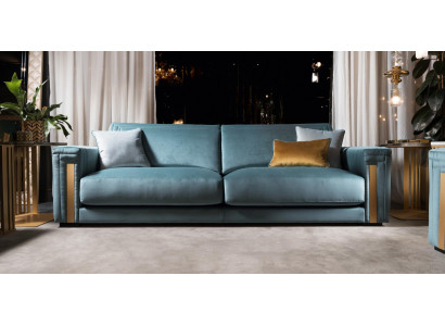 Dreisitzer 3 Sitzer Wohnzimmer Polster Textil Modern Luxus Design Sofa Möbel Neu