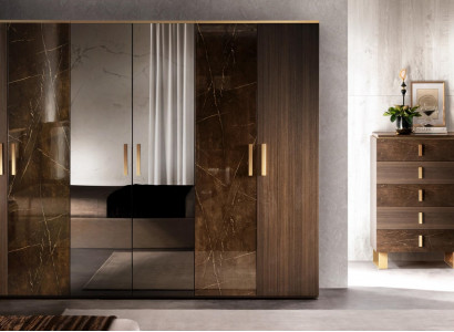 Luxus Kleider Schrank Kleiderschränke Designer Hochglanz Möbel Wohnen Holz Neu