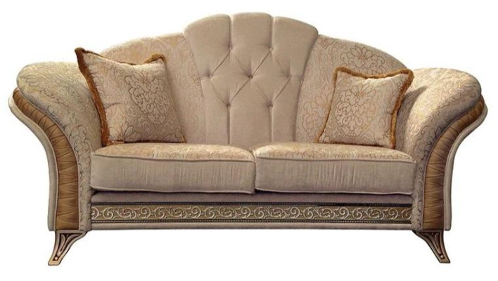 Sofa 2 Sitzer Couch Design Polster Klassische Stoff arredoclassic Zweisitzer