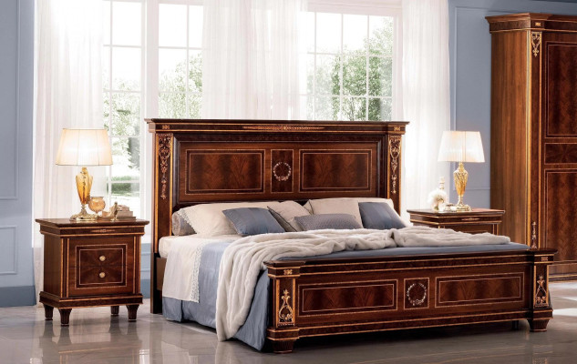 Schlafzimmer Hotel Betten Doppel Bett Design Holz 180x200cm Möbel arredoclassic