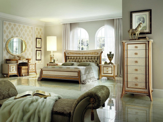 Bett Polsterbett Betten Polster Designer Hotel Doppel 180x200 arredoclassic