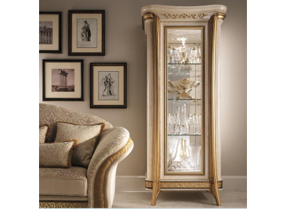 Luxus Schaufenster Vitrine Glas Schrank Klassisch Stil Möbel Regal ITALY NEU