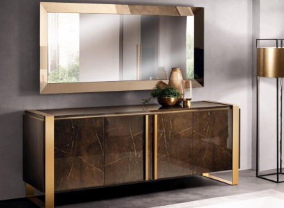 Konsolen Tisch Kommode mit Spiegel Luxus Klasse Möbel Set Konsole 2tlg. Holz Neu