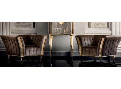 Sessel Club Lounge Lehn Stuhl Polster Sofa 1 Sitzer Fernseh Samt arredoclassic