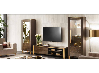 Anrichte Luxus Glasschrank Vitrine Glas Schrank Modern Stil Möbel Italienische