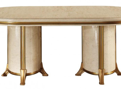 Esszimmer Wohnzimmer Klassisch Beige arredoclassic Esstisch Design Tisch Holz