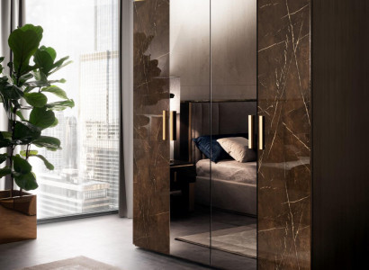 Luxus Kleider Schrank Designer Kleiderschränke Hochglanz Möbel Wohnen Holz Neu