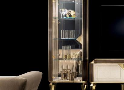 Schrank Vitrine Vitrinenschrank Vitrinen Schränke Holz Anrichte arredoclassic