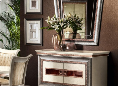 Konsolen Tisch Kommode mit Spiegel Luxus Möbel Set Konsole 2tlg. Made in Italy