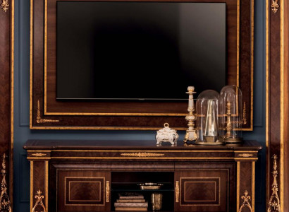 Wohnwand Vitrine rtv Sideboard Schrank Wand Rokoko Design Barock