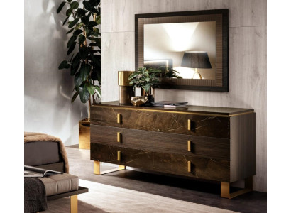 Buffet Anrichte Kommode Spiegel Echte Handarbeit Holz Barock Rokoko Kommoden neu