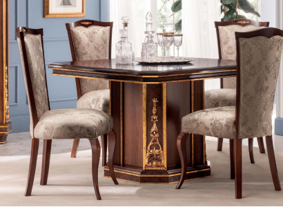 Klassischer Designer Stuhl Echtes Holz Stühle Barock Rokoko Antik Stil Italy