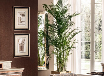 Klassischer Wandspiegel Holzrahmen Spiegel Möbel Barock Rokoko Glas Rahmen Wand