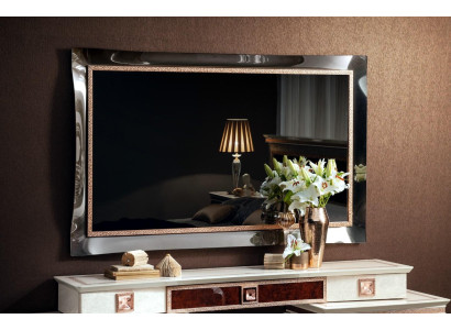 Klassischer Design Spiegel Wohnzimmer Anrichte Dielen Holz Rahmen Barock Rokoko