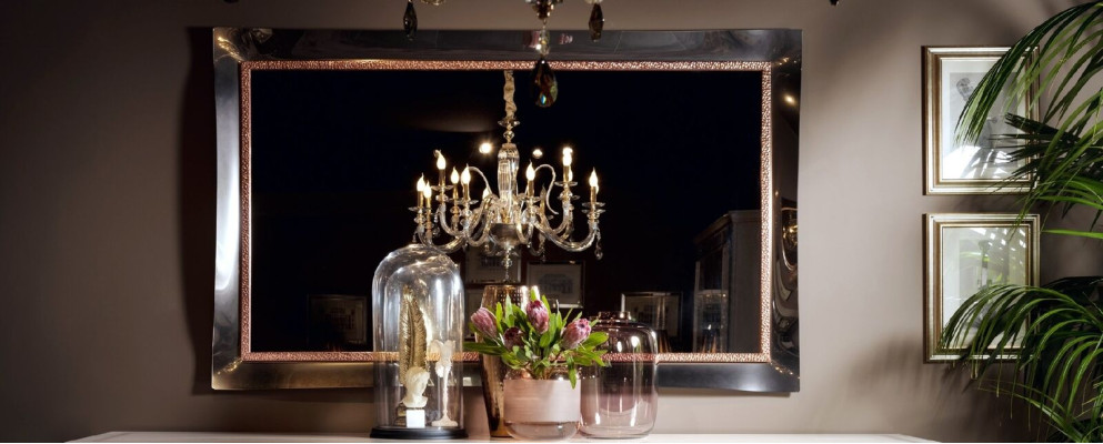 Klassischer Designer Spiegel Wandspiegel Barock Rokoko 100x110cm Holz Rahmen Neu