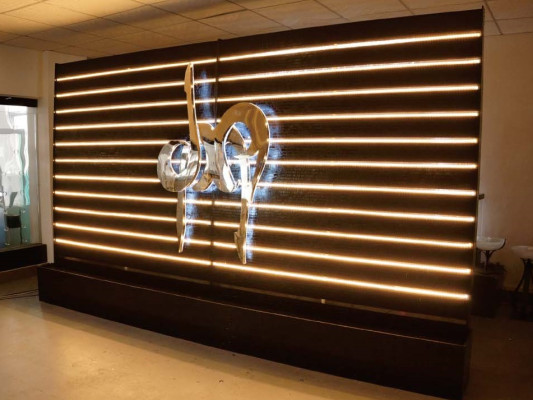 Wandpaneel Wasserwand LED Design Wände Trennwand Wasser Fall