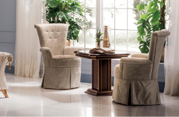 Wohnzimmer Couchtisch Beistelltisch Tisch Echtes Holz Arredoclassic