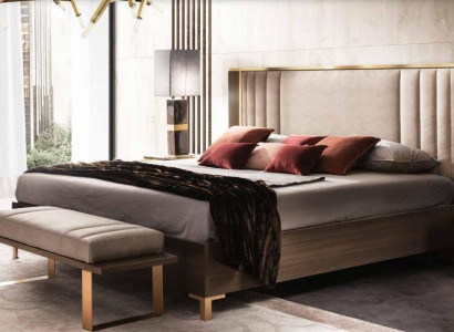 Luxus Schlafzimmer Bett Doppelbett Modern Holz Leder Polster Betten