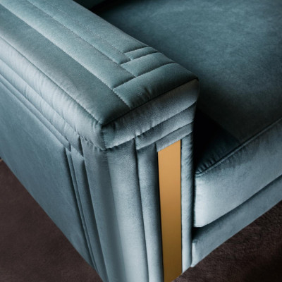 Sessel Club Lounge Design Lehn Stuhl Polster Sofa Fernseh Blau arredoclassic