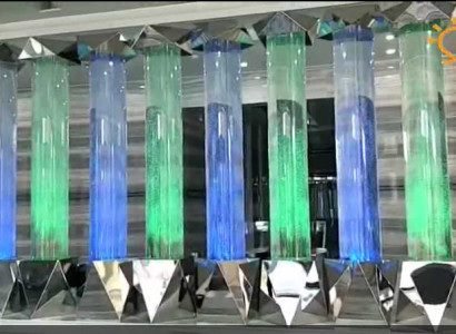 Wasser Säule xxl 50x300cm big Wasserwand Säulen Wand Trennwand Led