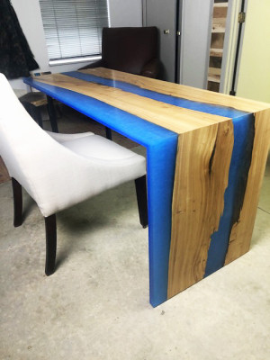 Esstisch Tisch Küchentisch Moderne Tische Wasserfall Fluss Epoxid Harz Möbel Neu