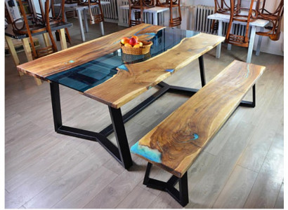 Design Tisch Bank Esstisch Küchentisch Wohnzimmer Tische Bänke Massiv 2tlg neu