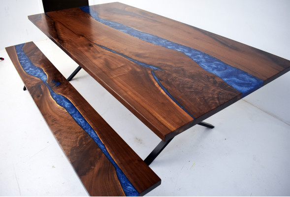 Design Tisch Bank Esstisch Küchentisch Tische Bänke Massiv Echtholz Wohnzimmer