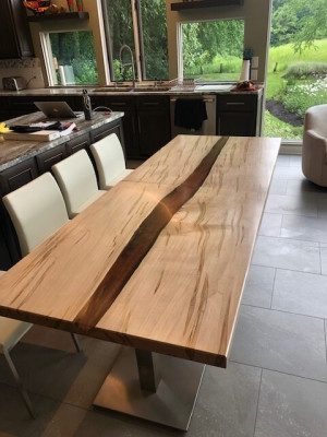 Tisch epoxid harz esstisch echtes holz massive möbel wasserfall epoxy konferenz