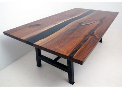 Esstisch wasserfall tische epoxid harz echtes holz massive möbel epoxy tisch neu